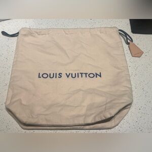Louis Vuitton drawstring embroidered dust bag rare 14.5 x 15